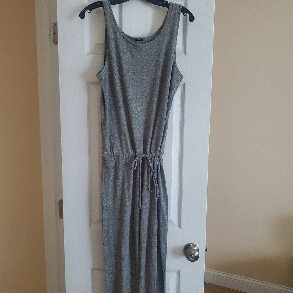 Monrow Heather Gray Sleeveless Drawstring Jumpsuit